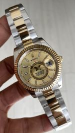 Rolex Sky Dweller Champagne 336933 Oyster 42mm Two Tone Gold Replika Saat