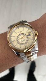 Rolex Sky Dweller Champagne 336933 Oyster 42mm Two Tone Gold Replika Saat