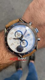 TAG Heuer Carrera Calibre 16 Beyaz Kadran Kahverengi Deri Kordon