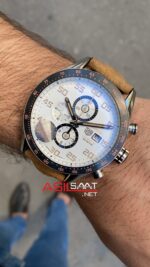 TAG Heuer Carrera Calibre 16 Beyaz Kadran Kahverengi Deri Kordon