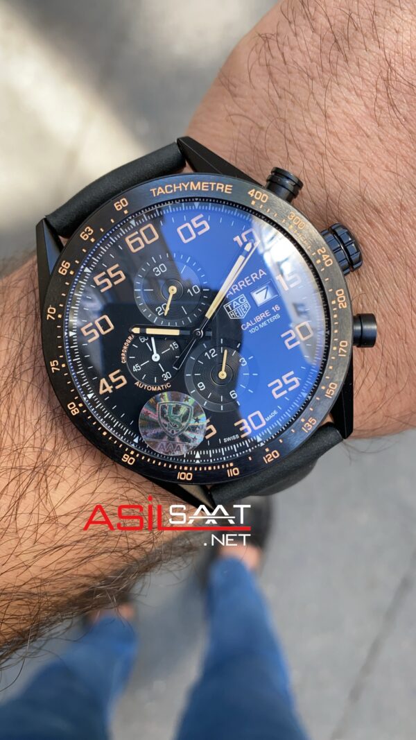 TAG Heuer Carrera Calibre 16 PVD Black Case Siyah TAG Heuer Carrera Calibre 16 PVD Black Case Siyah