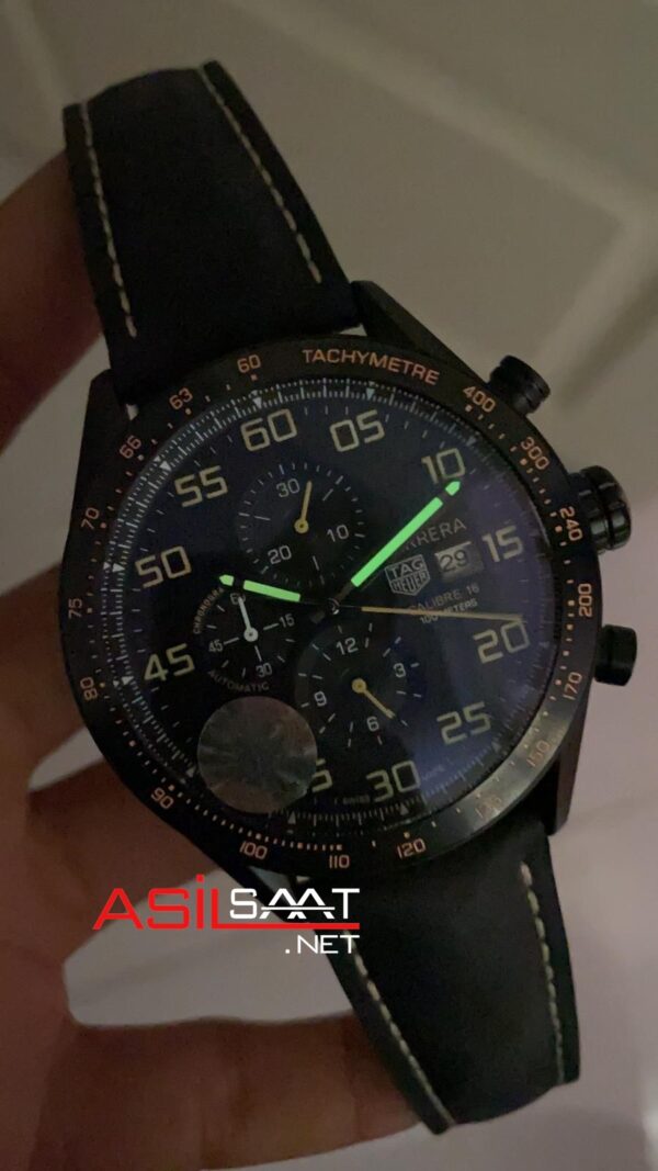 TAG Heuer Carrera Calibre 16 PVD Black Case Siyah TAG Heuer Carrera Calibre 16 PVD Black Case Siyah