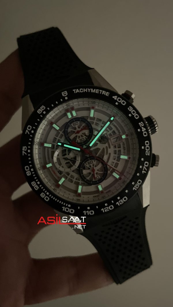 TAG Heuer Carrera Calibre Heuer 01 Skeleton Chronograph 44mm Beyaz Kadran Replika Saat TAG Heuer Carrera Calibre Heuer 01 Skeleton Chronograph 44mm Beyaz Kadran Replika Saat