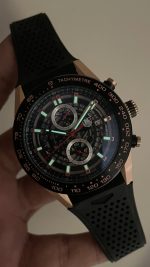 TAG Heuer Carrera Calibre Heuer 01 Skeleton Chronograph 44mm CAR2A5A Rosegold Siyah Kadran