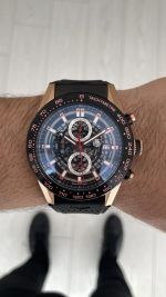 TAG Heuer Carrera Calibre Heuer 01 Skeleton Chronograph 44mm CAR2A5A Rosegold Siyah Kadran