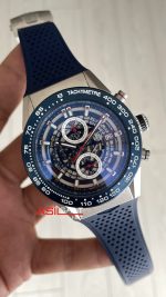 TAG Heuer Carrera Calibre Heuer 01 Skeleton Chronograph 44mm Mavi Kadran Replika Saat