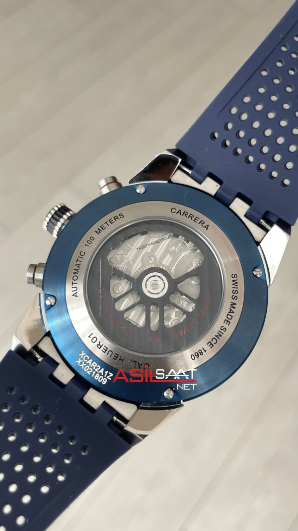 TAG Heuer Carrera Calibre Heuer 01 Skeleton Chronograph 44mm Mavi Kadran Replika Saat