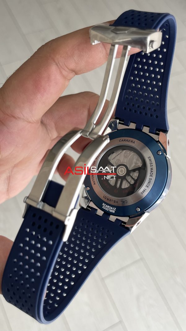 TAG Heuer Carrera Calibre Heuer 01 Skeleton Chronograph 44mm Mavi Kadran Replika Saat