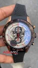 TAG Heuer Carrera Calibre Heuer 01 Skeleton Rose Beyaz Kadran