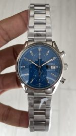 TAG Heuer Carrera Calibre Heuer 02 Mavi Kadran Silver 43mm Replika Saat