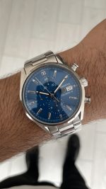 TAG Heuer Carrera Calibre Heuer 02 Mavi Kadran Silver 43mm Replika Saat