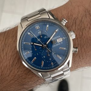 TAG Heuer Carrera Calibre Heuer 02 Mavi Kadran Silver 43mm Replika Saat