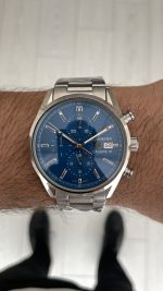 TAG Heuer Carrera Calibre Heuer 02 Mavi Kadran Silver 43mm Replika Saat