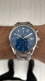 TAG Heuer Carrera Calibre Heuer 02 Mavi Kadran Silver 43mm Replika Saat