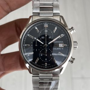 TAG Heuer Carrera Calibre Heuer 02 Siyah Kadran Silver 43mm Replika Saat