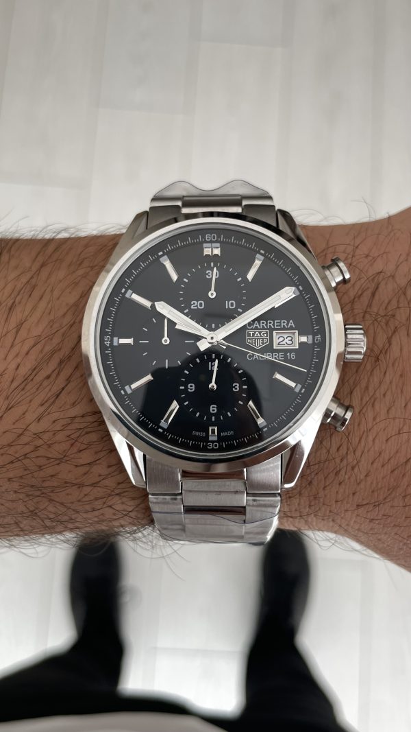 TAG Heuer Carrera Calibre Heuer 02 Siyah Kadran Silver 43mm Replika Saat TAG Heuer Carrera Calibre Heuer 02 Siyah Kadran Silver 43mm Replika Saat