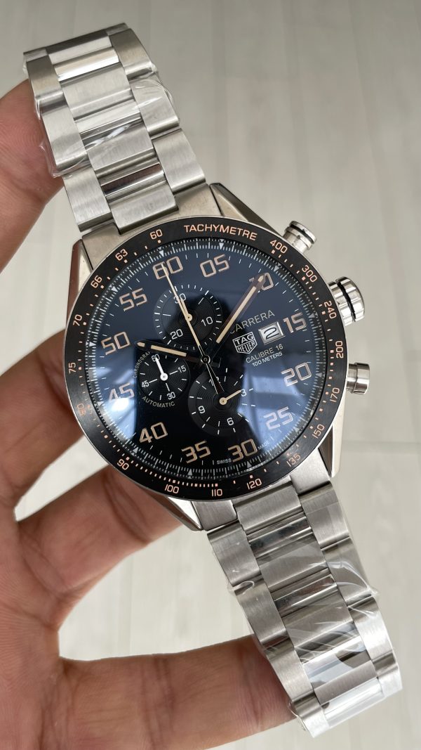 TAG Heuer Carrera Calibre16 Chronograph 44mm Siyah Kadran Replika Saat