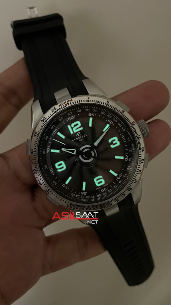 Perrelet Turbine Pilot A1085 Silver 48mm Replika Saat Perrelet Turbine Pilot A1085 Silver 48mm Replika Saat