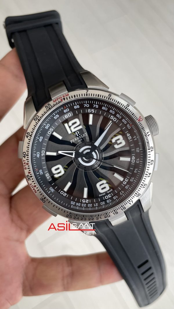 Perrelet Turbine Pilot A1085 Silver 48mm Replika Saat Perrelet Turbine Pilot A1085 Silver 48mm Replika Saat