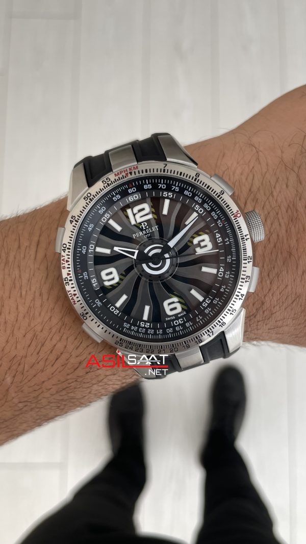 Perrelet Turbine Pilot A1085 Silver 48mm Replika Saat Perrelet Turbine Pilot A1085 Silver 48mm Replika Saat