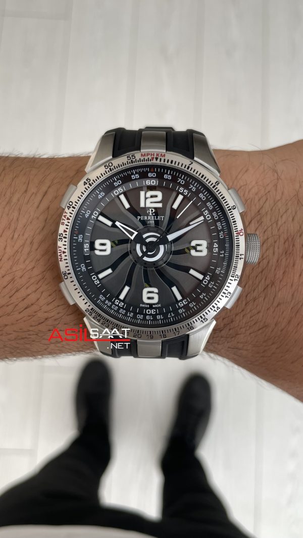 Perrelet Turbine Pilot A1085 Silver 48mm Replika Saat Perrelet Turbine Pilot A1085 Silver 48mm Replika Saat