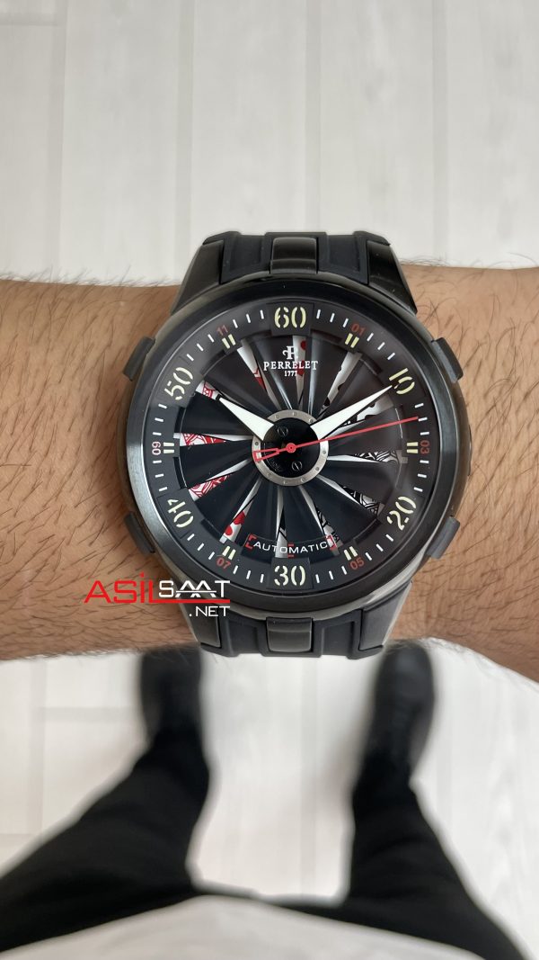 Perrelet Turbine Poker Face A4052 PVD Black 48 mm Replika Saat