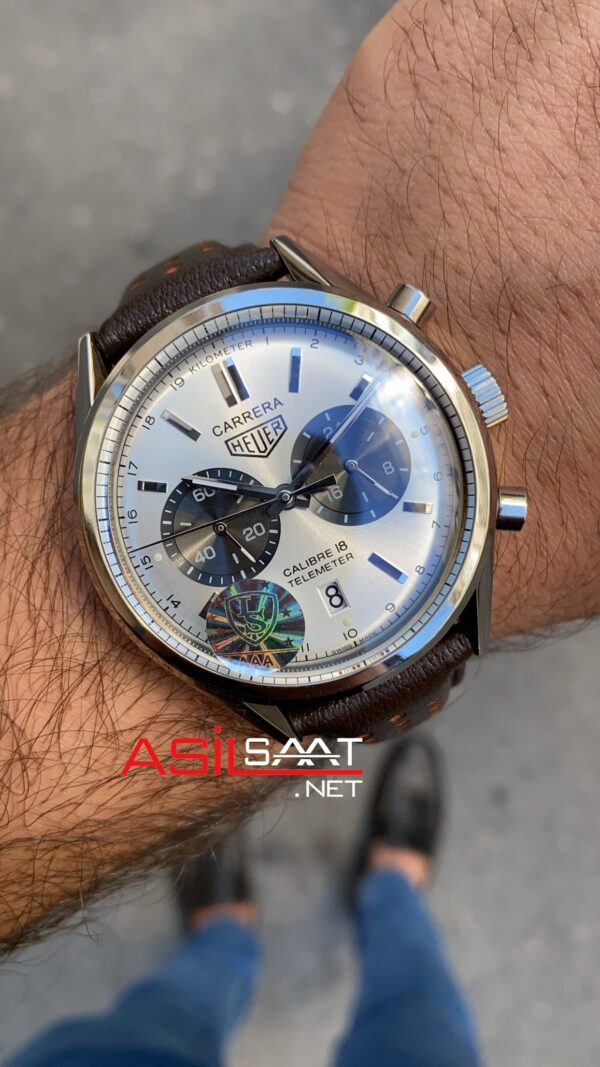 TAG Heuer Carrera Telemeter CAR221A Beyaz Kadran TAG Heuer Carrera Telemeter CAR221A Beyaz Kadran