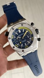 Audemars Piguet Royal Oak Offshore Diver Chronograph Mavi Kadran 26703ST Silver 42 mm Replika Saat