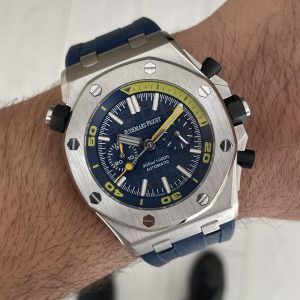 Audemars Piguet Royal Oak Offshore Diver Chronograph Mavi Kadran 26703ST Silver 42 mm Replika Saat