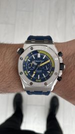 Audemars Piguet Royal Oak Offshore Diver Chronograph Mavi Kadran 26703ST Silver 42 mm Replika Saat