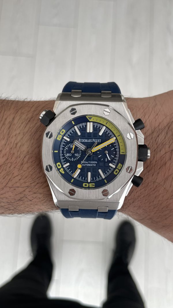 Audemars Piguet Royal Oak Offshore Diver Chronograph Mavi Kadran 26703ST Silver 42 mm Replika Saat Audemars Piguet Royal Oak Offshore Diver Chronograph Mavi Kadran 26703ST Silver 42 mm Replika Saat