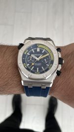 Audemars Piguet Royal Oak Offshore Diver Chronograph Mavi Kadran 26703ST Silver 42 mm Replika Saat