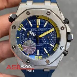 Audemars Piguet Royal Oak Offshore Diver Chronograph Mavi Kadran 42 mm 26703ST Blue Replika Saat APOD021
