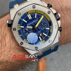 Audemars Piguet Royal Oak Offshore Diver Chronograph Mavi Kadran 42 mm 26703ST Blue Replika Saat APOD021