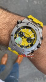 Audemars Piguet Royal Oak Offshore Diver Chronograph Sarı Kadran 42 mm 26703ST Yellow Replika Saat APOD027