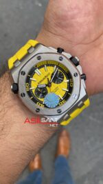 Audemars Piguet Royal Oak Offshore Diver Chronograph Sarı Kadran 42 mm 26703ST Yellow Replika Saat APOD027
