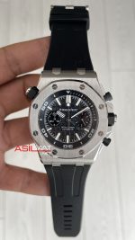 Audemars Piguet Royal Oak Offshore Diver Chronograph Siyah Kadran 26703ST Silver 42 mm Replika Saat