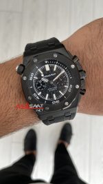 Audemars Piguet Royal Oak Offshore Diver Chronograph Siyah Kadran 42mm PVD Black Replika Saat