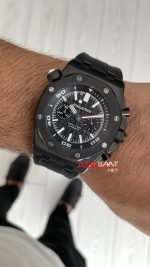 Audemars Piguet Royal Oak Offshore Diver Chronograph Siyah Kadran 42mm PVD Black Replika Saat