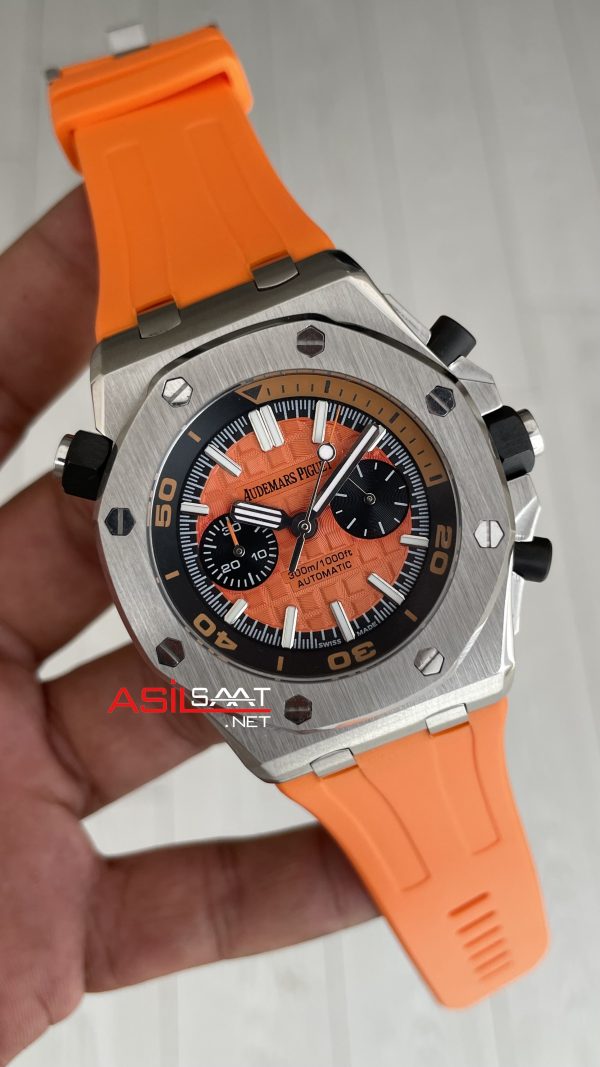 Audemars Piguet Royal Oak Offshore Diver Turuncu Kadran 26703ST Orange 42mm Replika Saat