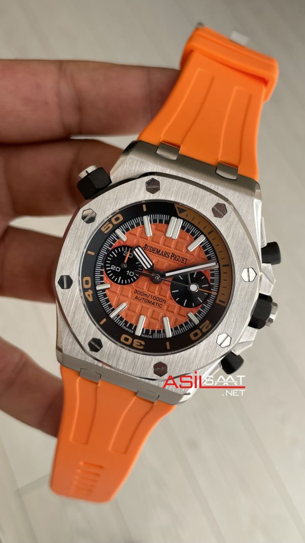 Audemars Piguet Royal Oak Offshore Diver Turuncu Kadran 26703ST Orange 42mm Replika Saat