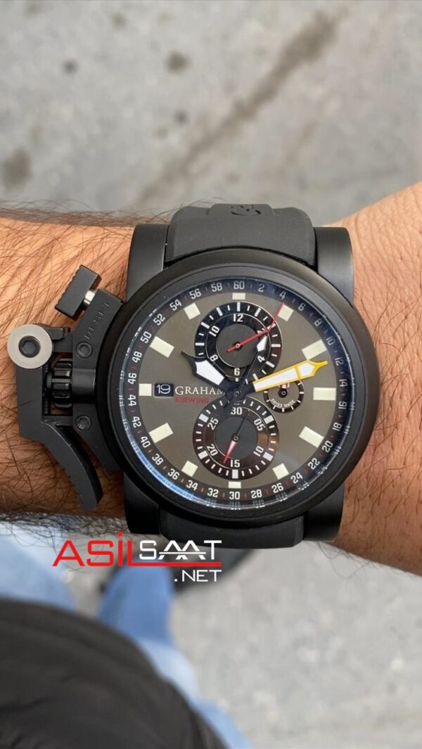 Graham Chronofighter Oversize PVD Black Siyah Graham Chronofighter Oversize PVD Black Siyah
