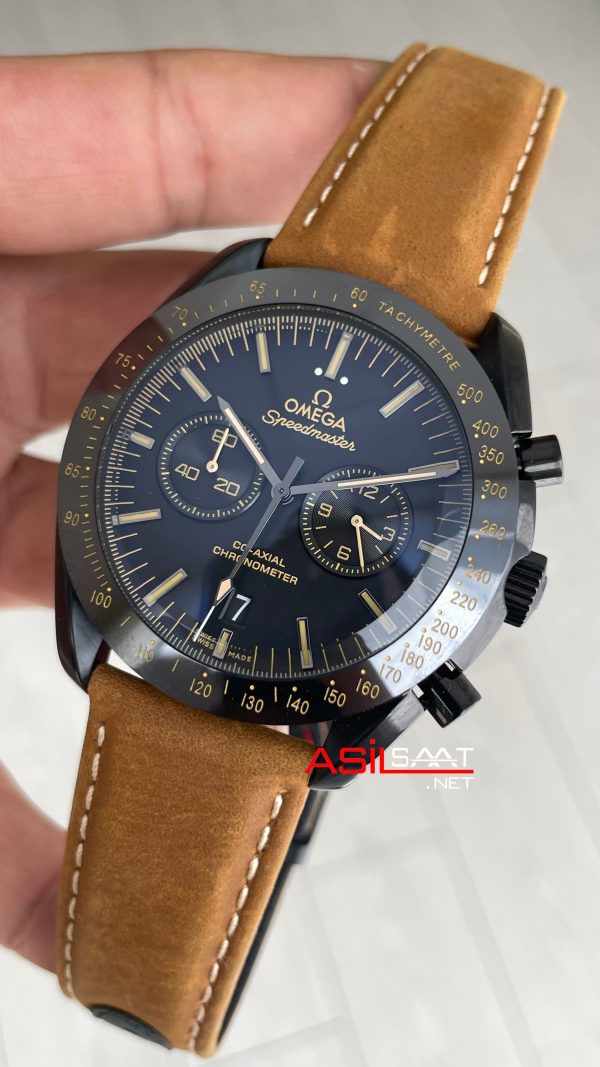 Omega Dark Side Of The Moon Black PVD Speedmaster Kahverengi Replika Saat