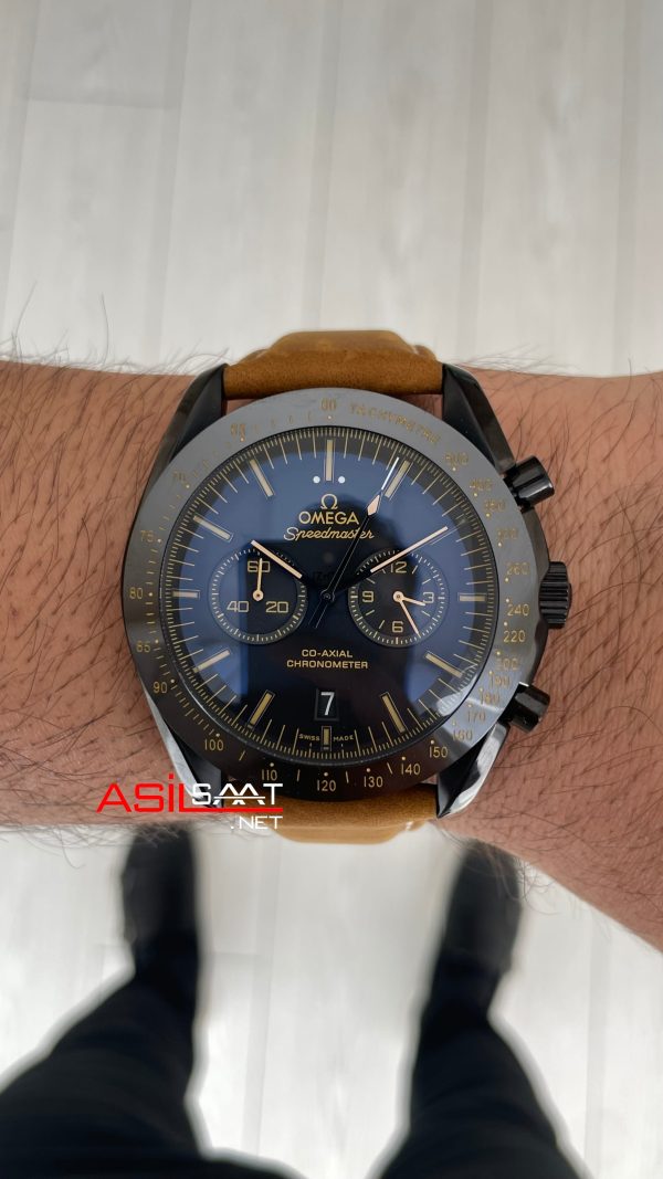 Omega Dark Side Of The Moon Black PVD Speedmaster Kahverengi Replika Saat