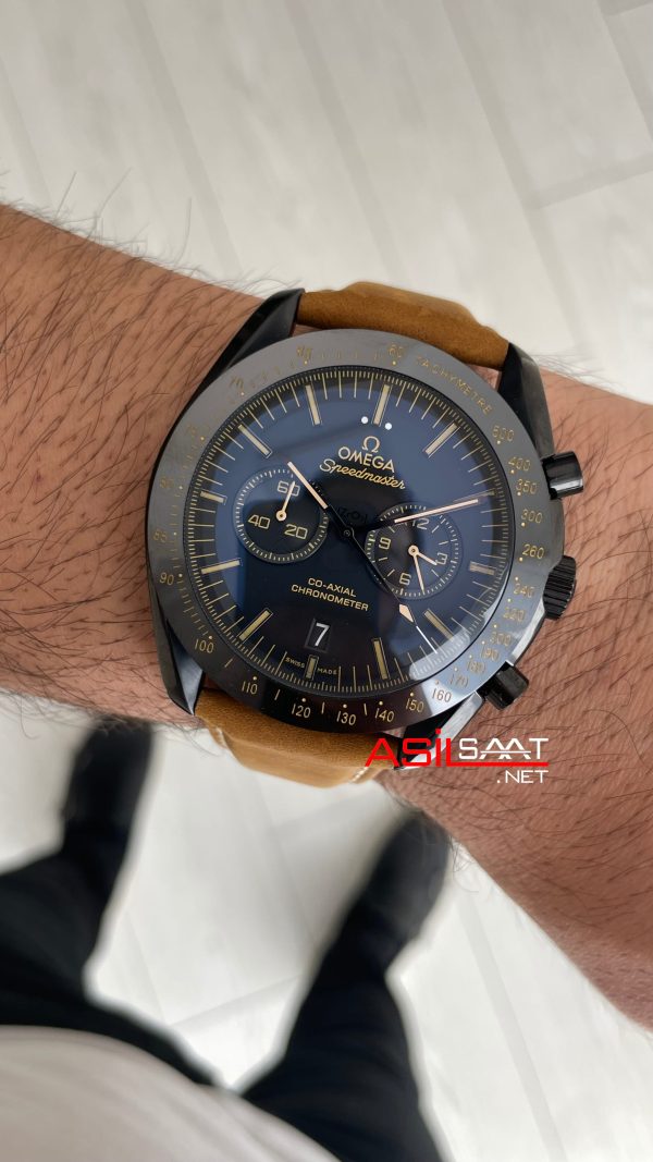 Omega Dark Side Of The Moon Black PVD Speedmaster Kahverengi Replika Saat