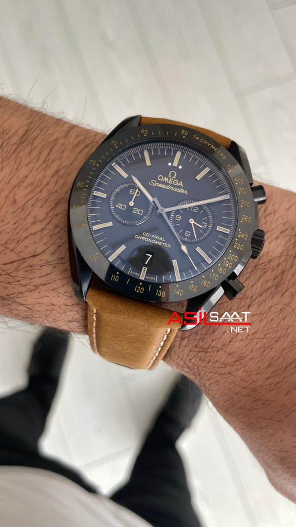 Omega Dark Side Of The Moon Black PVD Speedmaster Kahverengi Replika Saat