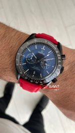 Omega Dark Side Of The Moon Black PVD Speedmaster Kırmızı