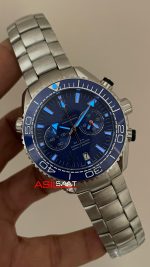 Omega Planet Ocean Seamaster 007 James Bond Chronograph Mavi Kadran Replika Saat