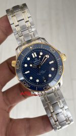 Omega Seamaster Diver 300M Mavi Kadran 42mm Two Tone Gold 210.20.42.20.03.001 Tungsten 18K DD8800 VS Factory 1:1 Super Clone Swiss ETA Saat