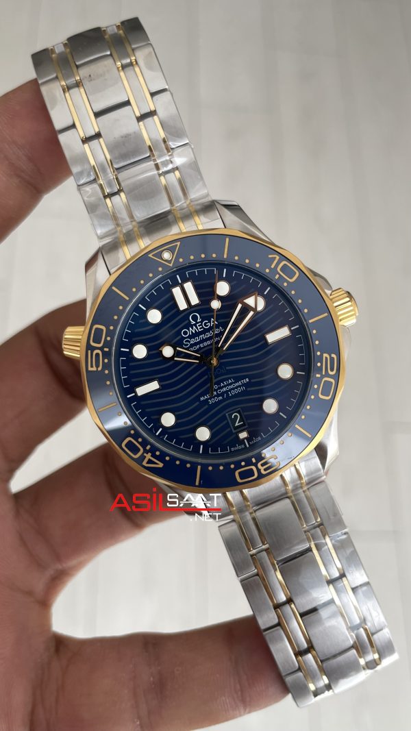 Omega Seamaster Diver 300M Mavi Kadran 42mm Two Tone Gold 210.20.42.20.03.001 Tungsten 18K DD8800 VS Factory 1:1 Super Clone Swiss ETA Saat Omega Seamaster Diver 300M Mavi Kadran 42mm Two Tone Gold 210.20.42.20.03.001 Tungsten 18K DD8800 VS Factory 1:1 Super Clone Swiss ETA Saat